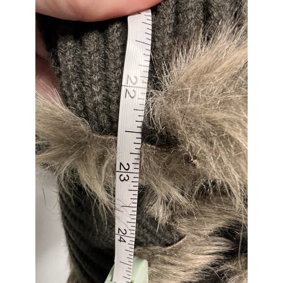 Y2K Style Cache Sweater Green Women's Large Knit Faux Fur Trim Forest Fairy Boho - Picture 9 of 9